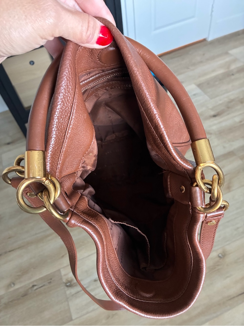 Marc by Marc Jacobs Brown Pebbled Leather Shoulder Hobo - Picture 4 of 4